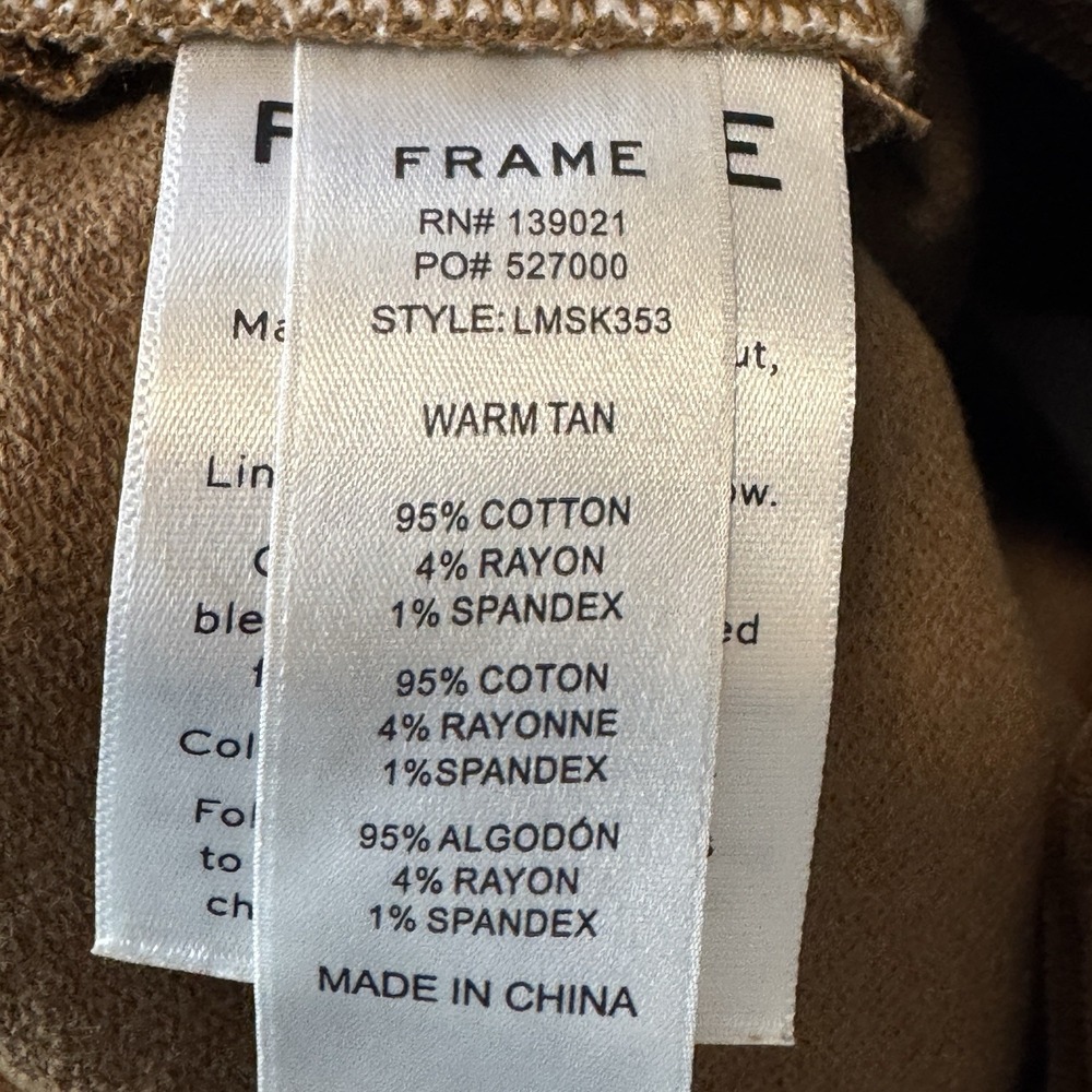 FRAME Le Mini Skirt Warm Tan Brown Thin‎ Corduroy Size 28 - Picture 5 of 5